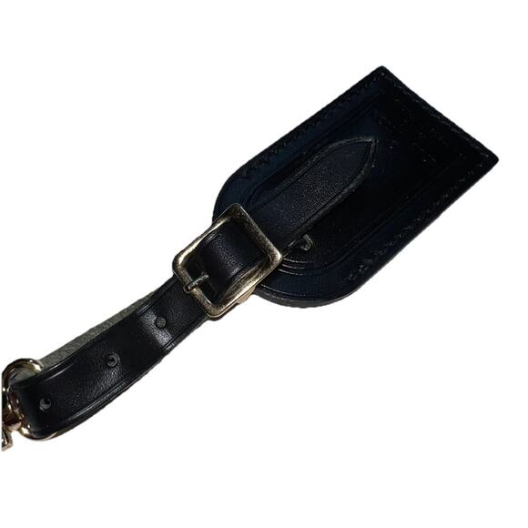 Louis Vuitton Name Tag w/ S Initial Black Gold tone Metal Small Mint - Picture 9 of 12